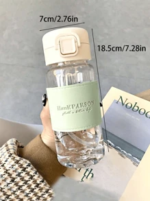 400ml新款弹盖吸管杯小塑料杯带手绳皮套外卖水杯便捷杯礼物