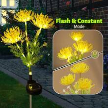 Solar Garden Lights, Solar Flowers Lights With Glowing Flowers & Stems, Garden Decoration Solar Lights Outdoor Waterproof, Solar Landscape Lights For Patio Yard Decor, Gift For Woman (2Pack ) - 黃色 - 查看 2