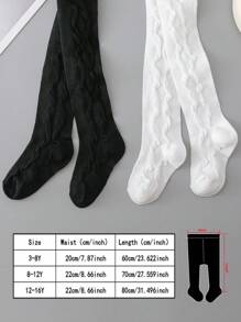 2 件套婴幼儿女童简约黑白紧身裤，适合春秋季校服搭配 - 黑與白 - 查看 2
