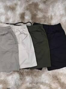 Men Denim Shorts - 薄荷綠 - 查看 2