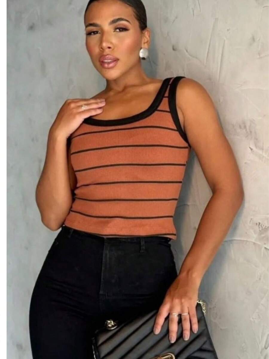 Women Tank Tops & Camis - Cà phê nâu - Xem 1