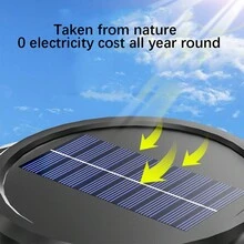 1入組Type-C可充電太陽能露營燈，側燈和LED手電筒 - 黑色 - 查看 5