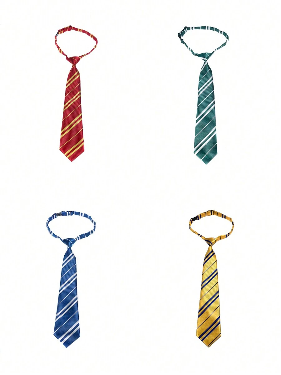1pc Kids' Multi-Colored Stripe & Print Preppy Necktie - Multicolor - View 1