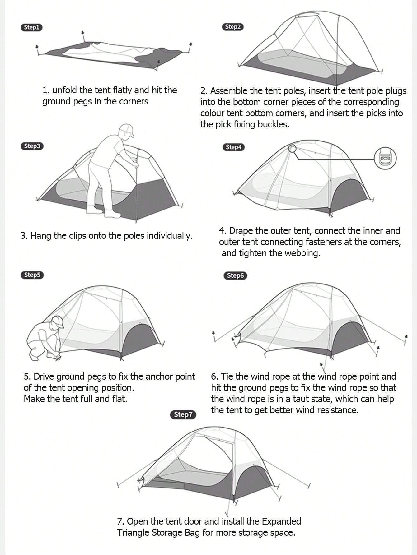 Naturehike Star River Ultralichte rugzaktent voor 2 personen, campingtent, waterdicht, voor 3-4 seizoenen, bivaktent, insectenbescherming, voor feestdagen, kamperen, wandelen, trekking, (Moon Rock