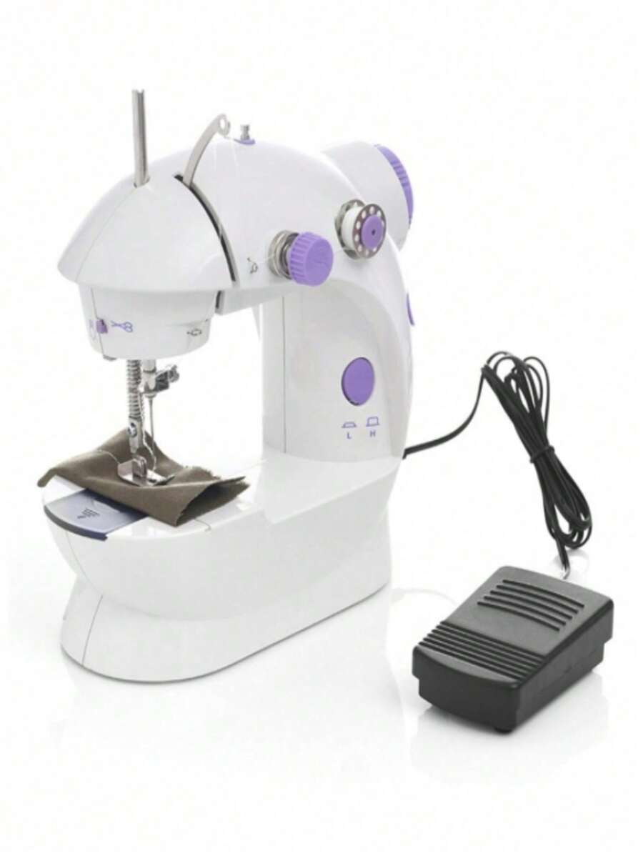 Mini Portable Electric Sewing Machine + Bivolt Pedal - 彩色 - 查看 1