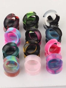 24pcs Silicone Ear Plugs Tunnels Thin Flexible Ear Earlets Earring Gauges Expander Stretchers Double Flared Flesh Body Piercing Jewelry 6-20mm For Women Men - Ear Tunnels - View 6