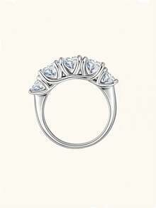 1 miếng Bạc S925 3.6 Carat Nhẫn đính hôn kim cương Moissanite Ins Light Sang trọng Phong cách Âu Mỹ Đơn giản và Thanh lịch Tiệc cầu hôn Tiệc Ngày Đeo Cho Vợ Bạn Gái Mẹ Ngày Lễ Tình Nhân Quà Tặng Sinh Nhật - Bạc - Xem 4