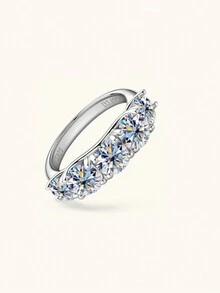 1 miếng Bạc S925 3.6 Carat Nhẫn đính hôn kim cương Moissanite Ins Light Sang trọng Phong cách Âu Mỹ Đơn giản và Thanh lịch Tiệc cầu hôn Tiệc Ngày Đeo Cho Vợ Bạn Gái Mẹ Ngày Lễ Tình Nhân Quà Tặng Sinh Nhật - Bạc - Xem 3
