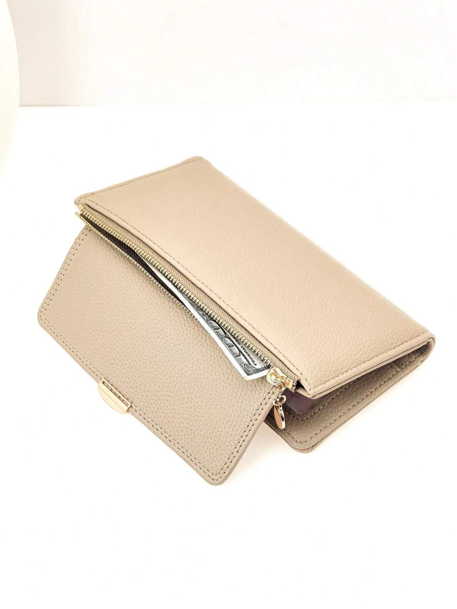 MINGYOU Fashionable Soft Litchi Pattern And Card Holder For Women Wallet Purse Wallet Long Wallet - Apricot - View 1