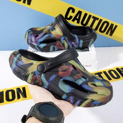 全新彩色镂空透气厚底凉鞋，适合大码户外沙滩装，夏季