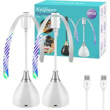 (2 Pack) White Soft Blade Fly Repellent Fan, Portable Fan, Mini Fan, Desktop Fan With Soft Stop Technology To Repel Flies At Picnics, BBQs And Parties - White - View 9