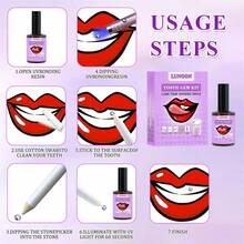 16pcs Rhinestone Dental Kit, Rhinestone Tooth Paw DIY Dental Gem Kit, Professional Rhinestone Dental Kit Tooth Gem Kit Jewellery Dental Kit, Rhinestone Dental Kit And 1 Piece Mouth Opener - Multicolor - View 4