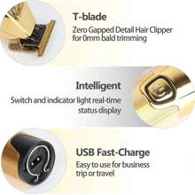Kemei KM-I32S I32 Electric Rechargeable Hair Clipper Fast Charging And Long Time Using Professional Salon Trimmer Barbier Hot - Gold - View 4