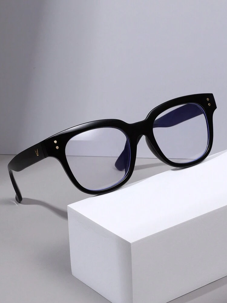 1 pieza Gafas con marco cuadrado de PC para hombre, adecuadas para trabajo en computadora, decoración, juegos - Multicolor - Ver 10