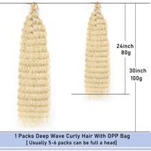1 Pack Ocean Wave Crochet Hair ,30Inch Deep Wave Braiding Hair For Women Synthetic Curly Crochet Hair Extensions Wavy Braiding Hair Bohemian Crochet Braids(613#)
