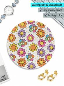 Bohemian Style Daisy Floral Mouse Pad - Soft, Smooth,  - Office Desk Essential - Simple Yet Perfect. - Multicolor - View 4