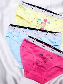 Set de 3 calzones de algodón para niña con diseño de elefante en diversos colores, tiernos y dulces - Multicolor - Ver 2