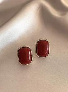 5 件装复古仿珍珠花朵镂空心形双色奢华独特耳钉耳环套装情人节