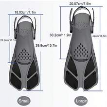 1pair Adjustable Diving Fins Swim Flippers For Scuba Diving And Snorkeling - Black - View 7
