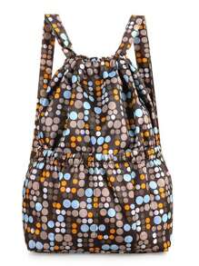 Mochila de nailon con cordón con gran capacidad y diseño simple, adecuada para viajes, fitness y deportes