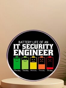 Broche de ingeniero de energía, insignia divertida de dibujos animados de batería para redes sociales, aleación metálica - Negro - Ver 5