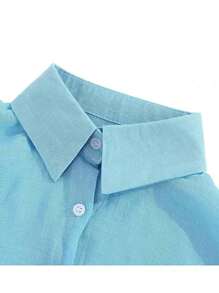 Women Blouses - BLUE - View 1