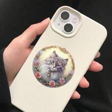 50入組小貓郵票貼紙乙烯基美學貼紙，適用於剪貼簿、日記、筆記型電腦、杠、滑板、水瓶、電腦、手機、卡通、硬帽和汽車貼紙