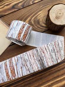 40mm X 2m Wood Grain Theme Washi Tape, Forest Tracks Series, Tree Texture Pattern, DIY Journal And Diary Decoration, Repeating Adhesive Sticker For Journaling - Multicolor - View 12