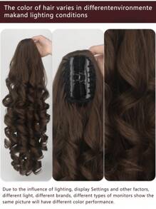 Brown Synthetic Ponytail Extension, Extra Long Wavy Curl Hair Claw Clip, Wave Curly Clip-In Hair Bun For Lady Daily Party