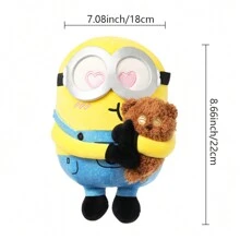 Miniso Bob + Tim Collection 8" (20 Cm) Hugging Bob With Tim Bear Plush Toy – Cute Stuffed Animals, Kawaii Bedding Pillow For Kids, Perfect Gift For Any Occasion