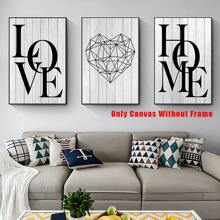 3 cái/bộ Nhà  Love Áp phích , Đen Và Trắng tranh sơn dầu Bức tranh , trang trí In tường , Tranh treo tường Đối với Phòng khách Bắc Âu Đồ trang trí Nhà  Nghệ thuật , Không có - Đen và trắng - Xem 8