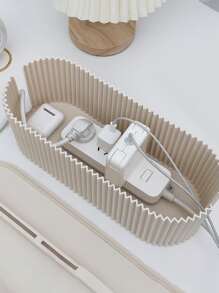 1 件时尚节省空间大容量电线整理盒带盖电线整理盒隐藏电源板桌面插座电缆管理盒日常使用，白色办公桌收纳整理 - 彩色 - 查看 2