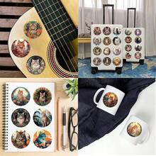 50入組小貓郵票貼紙乙烯基美學貼紙，適用於剪貼簿、日記、筆記型電腦、杠、滑板、水瓶、電腦、手機、卡通、硬帽和汽車貼紙