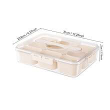 1pc Portable  Salad Container Plastic Kitchen Sealed Box, Nine-Grid Fruit Lunch Box, Clear Fresh-Keeping Box - White - View 5