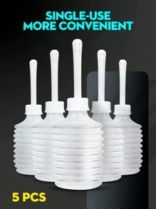 5 peças Banheira Descartável para Banho de Assento Feminino, 200ml, com Sprinkler de 8 Furos, Sistema de Limpeza de Banho de Assento Doméstico, Dispositivo de Limpeza e Enxágue para Higiene Feminina