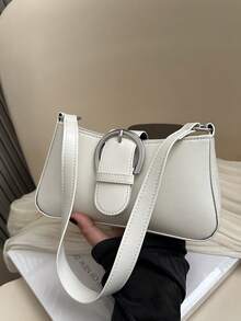 White Rivet Fashion Vintage Women's Chain Crossbody Bag - White - View 2