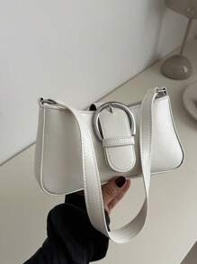 White Rivet Fashion Vintage Women's Chain Crossbody Bag - White - View 1