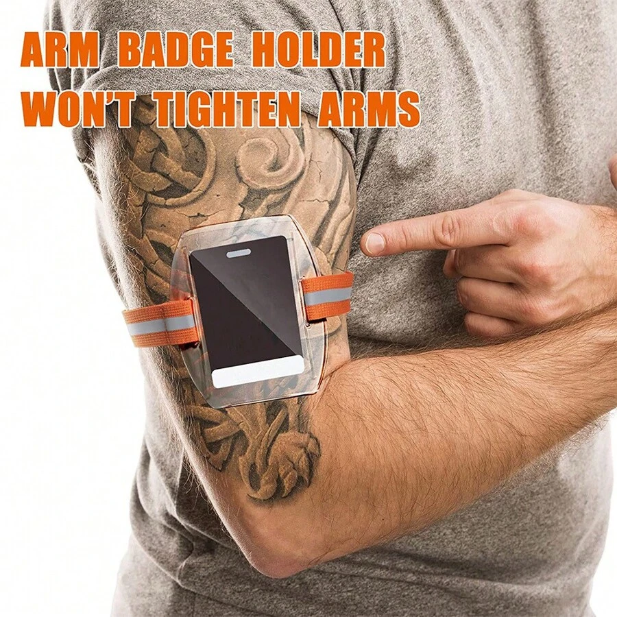 Brazalete deportivo resistente al agua con soporte para tarjeta de identificación - Naranja - Ver 1