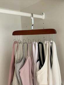 1pc Wood Hanger, Modern Multifunctional Clothes Hanger For Home,Coat Hanger - Multicolor - View 8