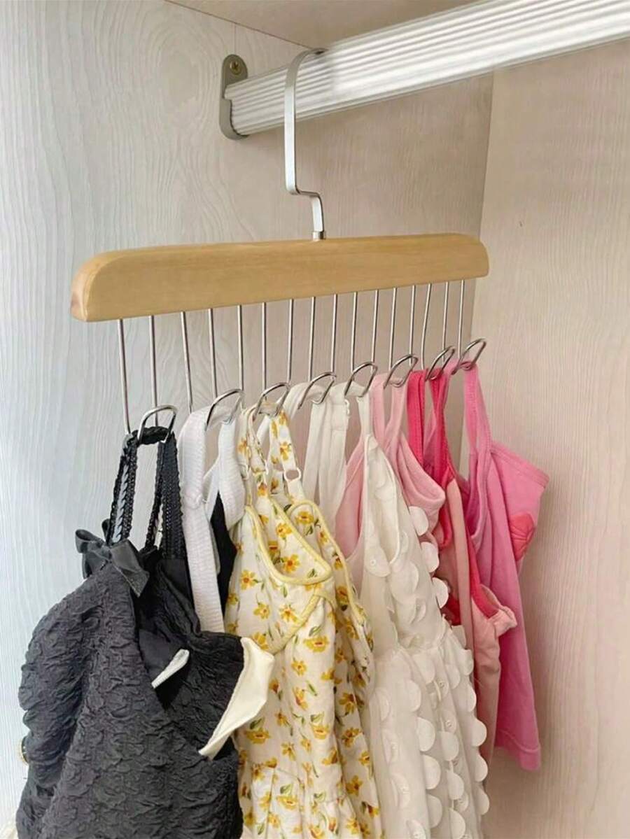 1pc Wood Hanger, Modern Multifunctional Clothes Hanger For Home,Coat Hanger - Multicolor - View 1
