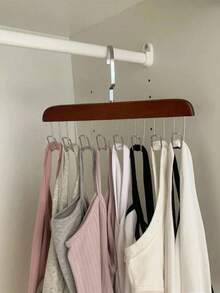 1pc Wood Hanger, Modern Multifunctional Clothes Hanger For Home,Coat Hanger - Multicolor - View 4