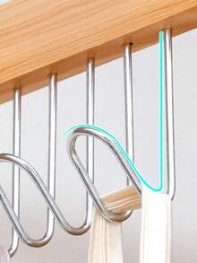 1pc Wood Hanger, Modern Multifunctional Clothes Hanger For Home,Coat Hanger - Multicolor - View 3