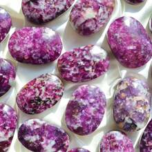 1 pièce Palmette sculptée en tourmaline violette naturelle pour la fabrication de bijoux et la décoration de la maison