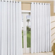 Curtain 7.00 X 2.30 Microfiber Fabric For Living Room Bedroom Eyelets Chrome Various Colors - 白色 - 查看 1