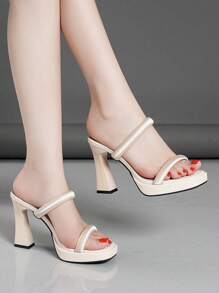 Letnie, wodoodporne, platformowe sandały na wysokim obcasie dla kobiet, klapki z paskami i grubym lub grubym obcasem