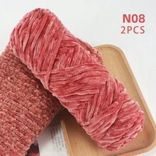 QJH 1pc/2pcs Velvet Chenille Yarn, Soft & Warm Hand Woven Yarn Thread, Perfect For DIY Crochet And Knitting Creative Projects, Ideal For Weaving Scarves, Blankets, Hats, Sweaters