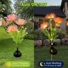 Solar Garden Lights, Solar Flowers Lights With Glowing Flowers & Stems, Garden Decoration Solar Lights Outdoor Waterproof, Solar Landscape Lights For Patio Yard Decor, Gift For Woman (2Pack ) - Pink - View 2