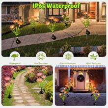Solar Garden Lights, Solar Flowers Lights With Glowing Flowers & Stems, Garden Decoration Solar Lights Outdoor Waterproof, Solar Landscape Lights For Patio Yard Decor, Gift For Woman (2Pack ) - Pink - View 4