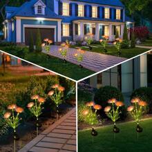 Solar Garden Lights, Solar Flowers Lights With Glowing Flowers & Stems, Garden Decoration Solar Lights Outdoor Waterproof, Solar Landscape Lights For Patio Yard Decor, Gift For Woman (2Pack ) - Pink - View 5