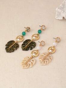 1 Đôi Bông Tai Phong Cách Bohemian Cổ Điển Thiết Kế Lá Thời Trang Cho Nữ - Lá - Xem 3